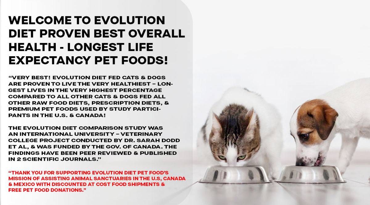 EVOLUTION DIET PROVEN HEALTHIEST LONGEST LIFE PET FOODS