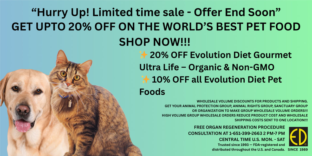 EVOLUTION DIET PROVEN BEST HEALTH - LONGEST LIFE PET FOODS