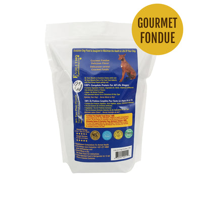 Gourmet Fondue - Dog Kibble EVOLUTION DIET GOURMET FONDUE PROVEN BEST HEALTH - LONGEST LIFE EXPECTANCY NON-GMO MAIN INGREDIENT OATMEAL DRY KIBBLE FOOD 